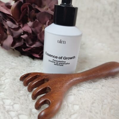 Kinkekomplekt "Olemus" 60ml pesueelne juuste ja peanaha seerum, kingituseks sandlipuust kamm